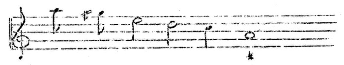 Figure 3. Tone systm of Omaha flageolet melody (13)